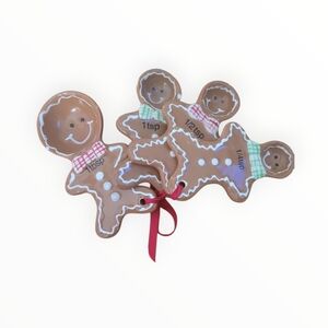 Pier 1 Gingerbread Man Measuring Spoons - Brown and Red Accents